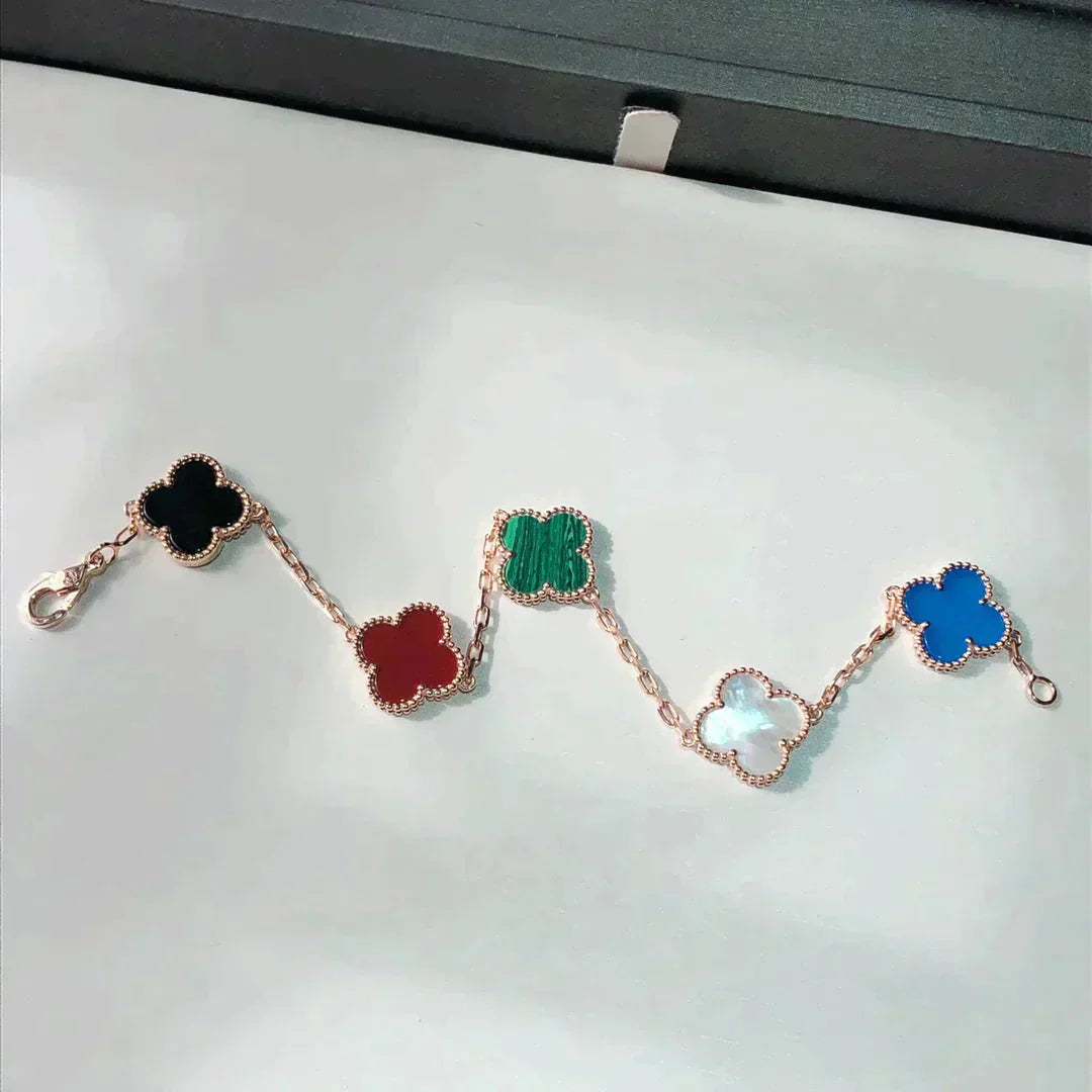 [AURORA]CLOVER 5 MOTIFS MULTICOLOR BRACELET