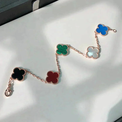 [Aurora]CLOVER 5 MOTIFS MULTICOLOR  BRACELET