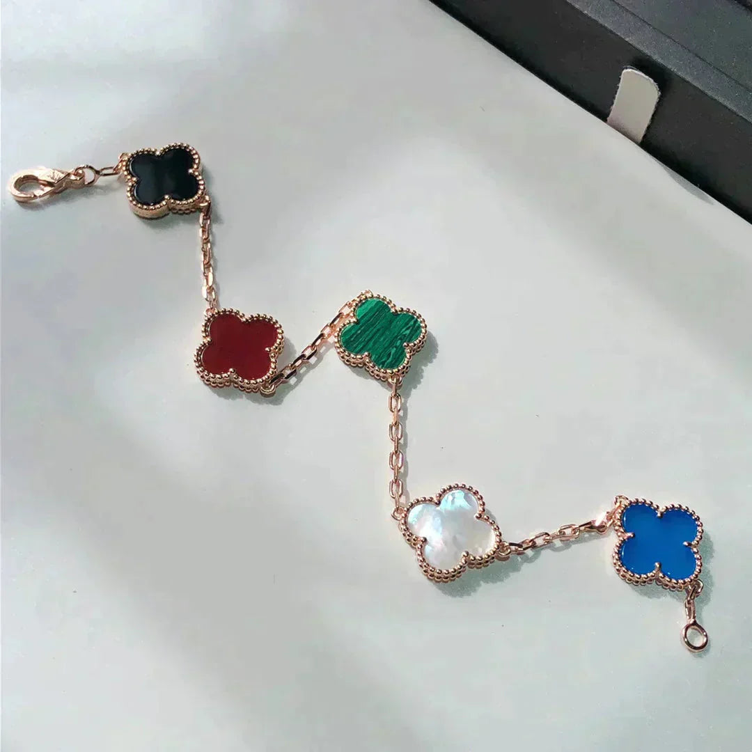 [Aurora]CLOVER 5 MOTIFS MULTICOLOR  BRACELET