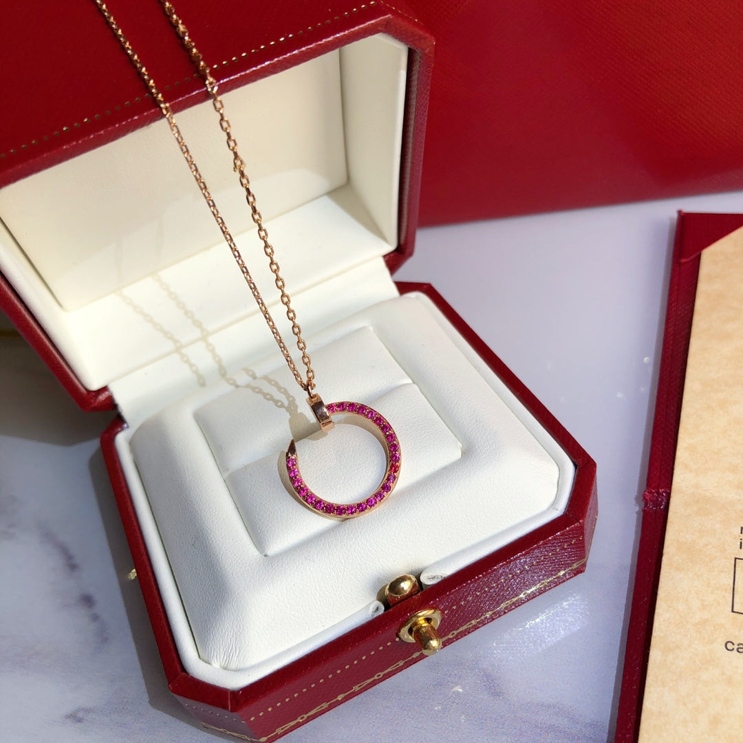 [AURORA]JUSTE NECKLACE RED FULL DIAMONDS