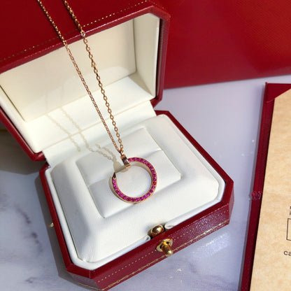 [AURORA]JUSTE-HALSKETTE, GOLD, ROTE DIAMANTEN