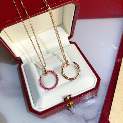 [AURORA]JUSTE-HALSKETTE, GOLD, ROTE DIAMANTEN