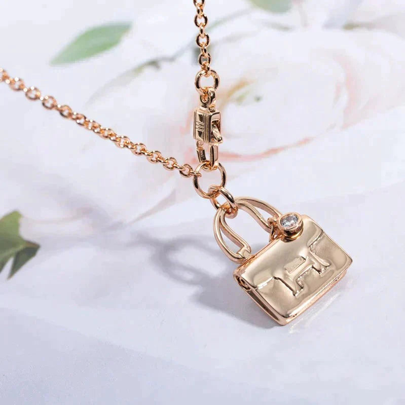 [Aurora]AMULETTE PEDANT ROSE GOLD NECKLACE
