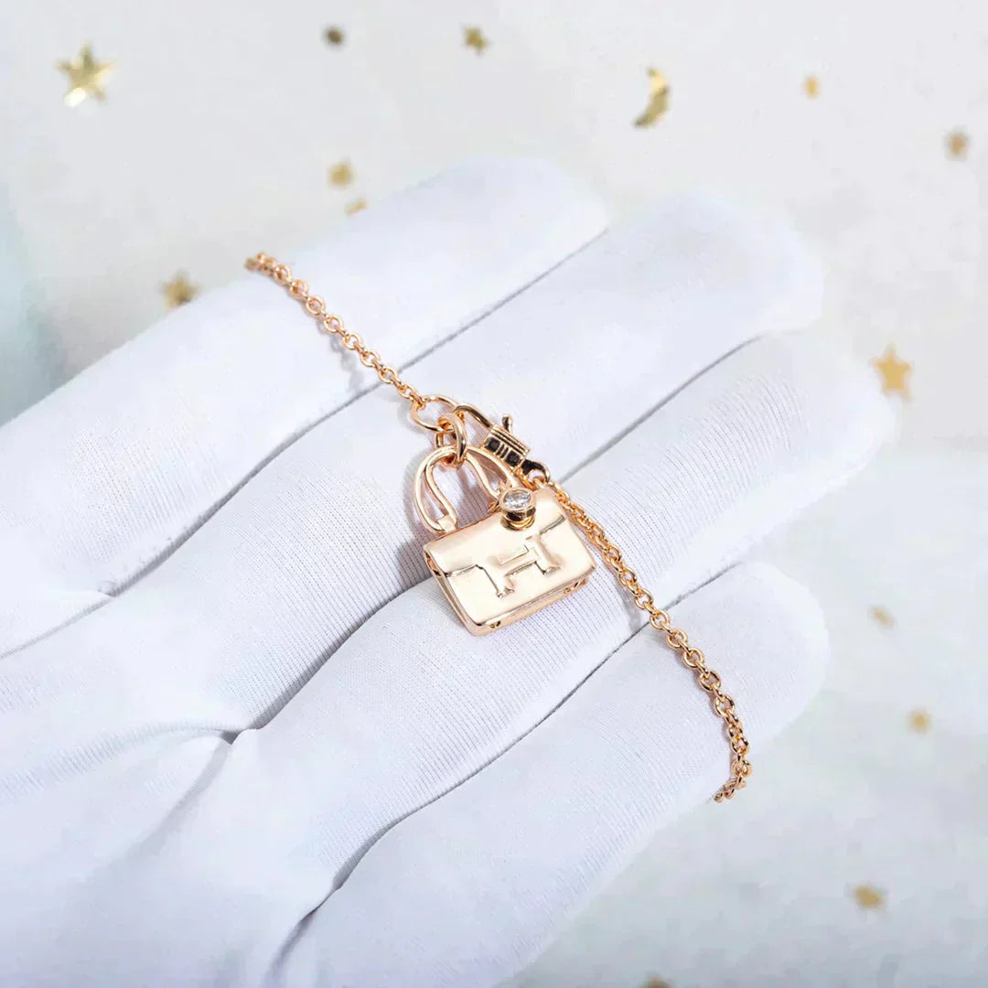 [AURORA]AMULETTE PEDANT ROSE GOLD NECKLACE