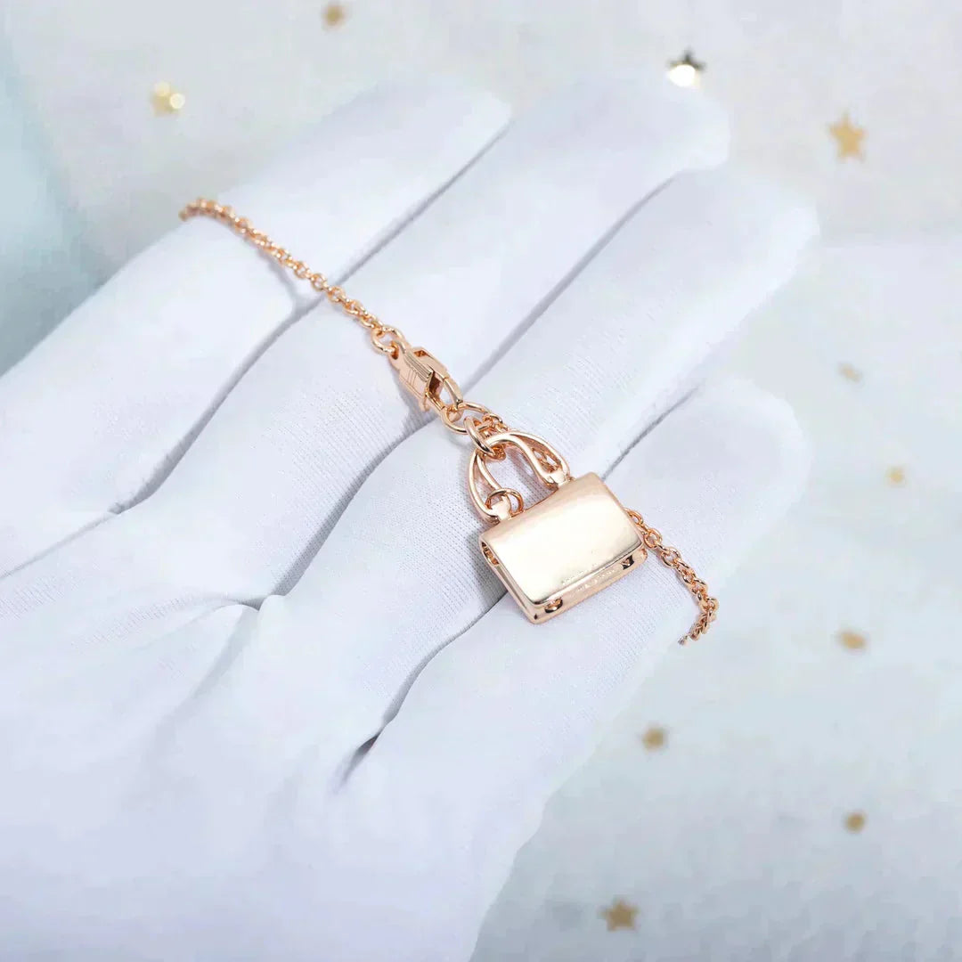 [Aurora]AMULETTE PEDANT ROSE GOLD NECKLACE