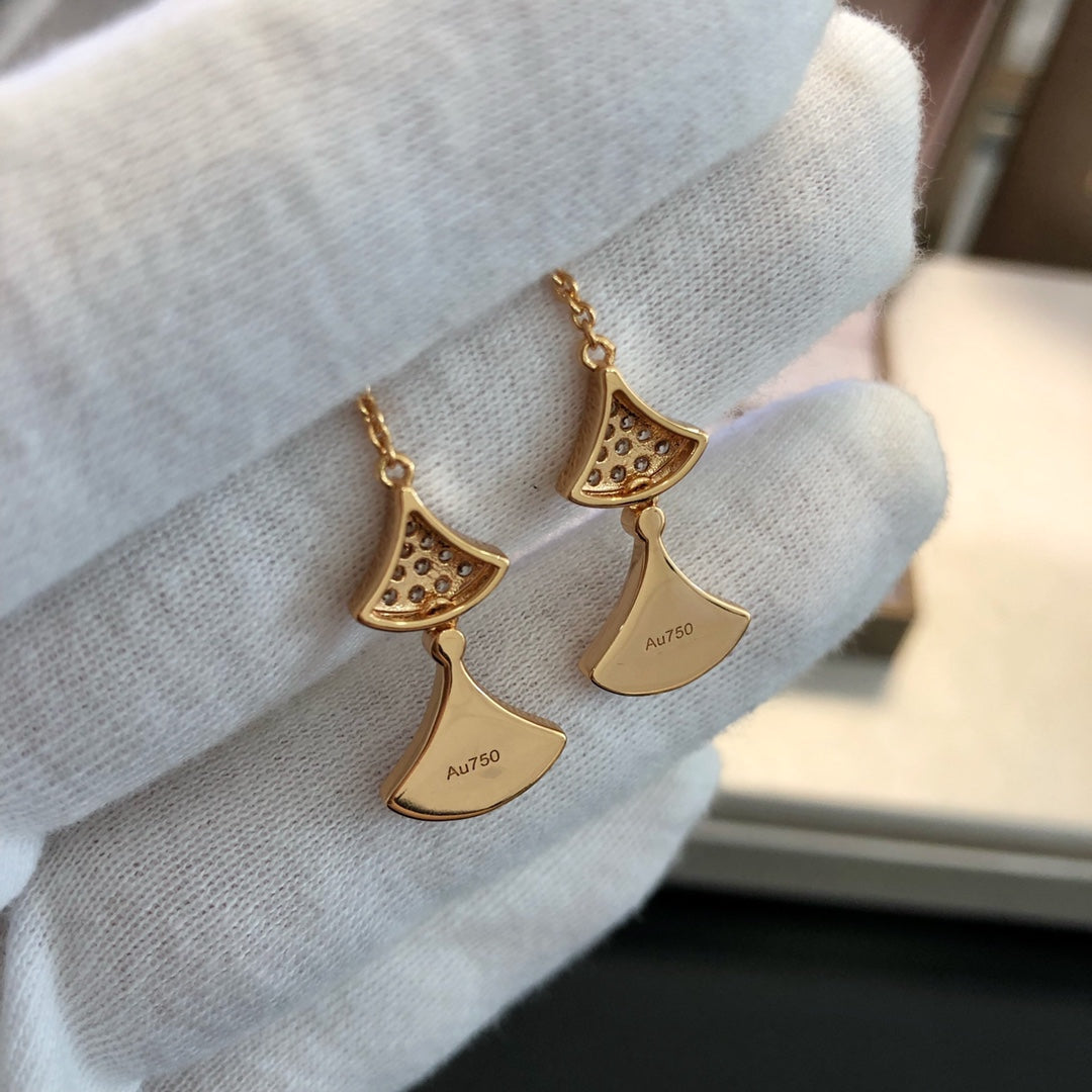 [Aurora]DREAM EARRINGS 3 MOTIFS DIAMOND MOP PINK GOLD