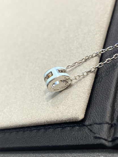 [Aurora]POP H LIGHT BLUE NECKLACE