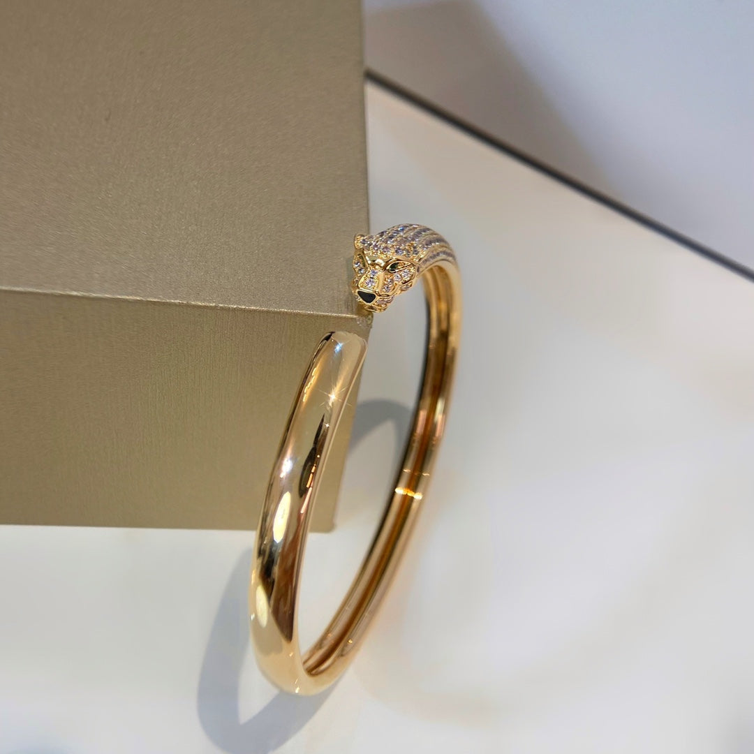 [Aurora]PANTHERE GOLD DIAMOND OPEN BRACELET