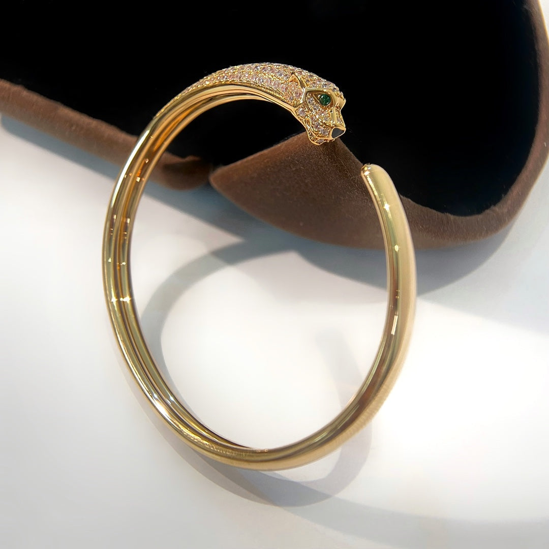 [AURORA] PANTHERE GOLD DIAMANT OFFENES ARMBAND