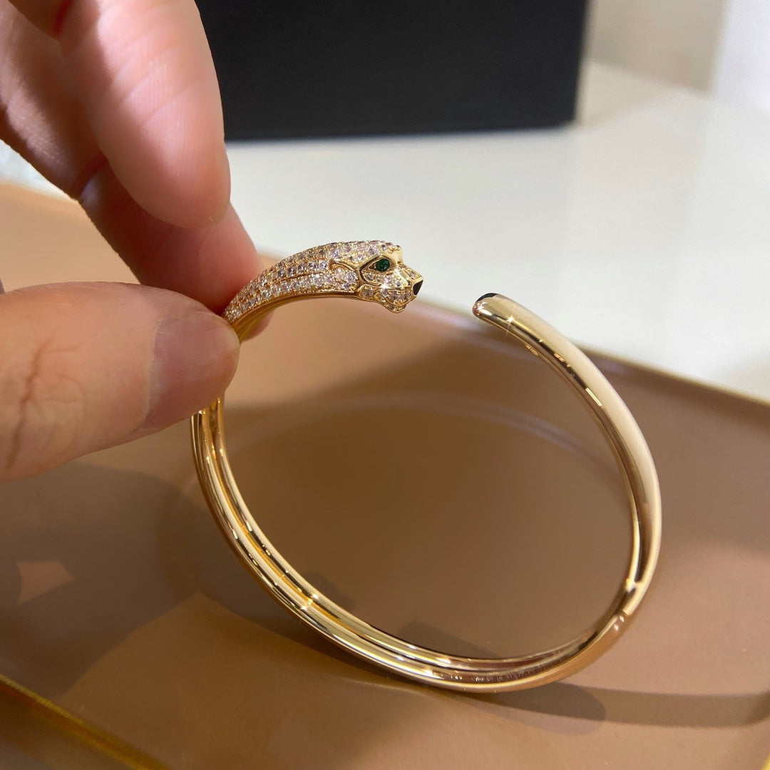 [AURORA] PANTHERE GOLD DIAMANT OFFENES ARMBAND