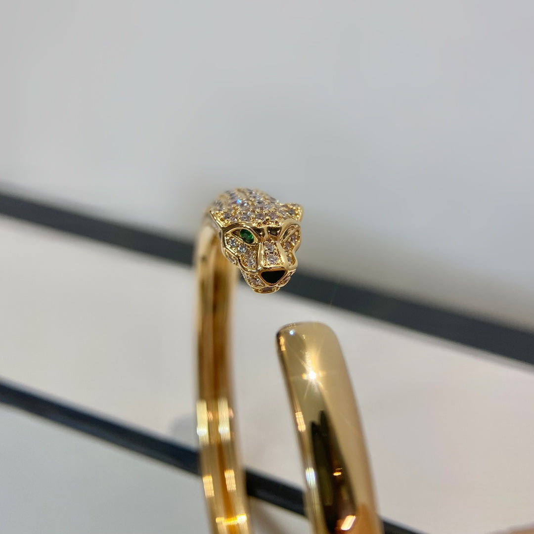 [AURORA] PANTHERE GOLD DIAMANT OFFENES ARMBAND