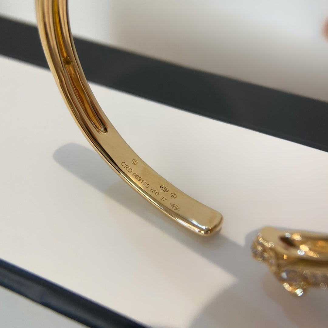 [Aurora]PANTHERE GOLD DIAMOND OPEN BRACELET