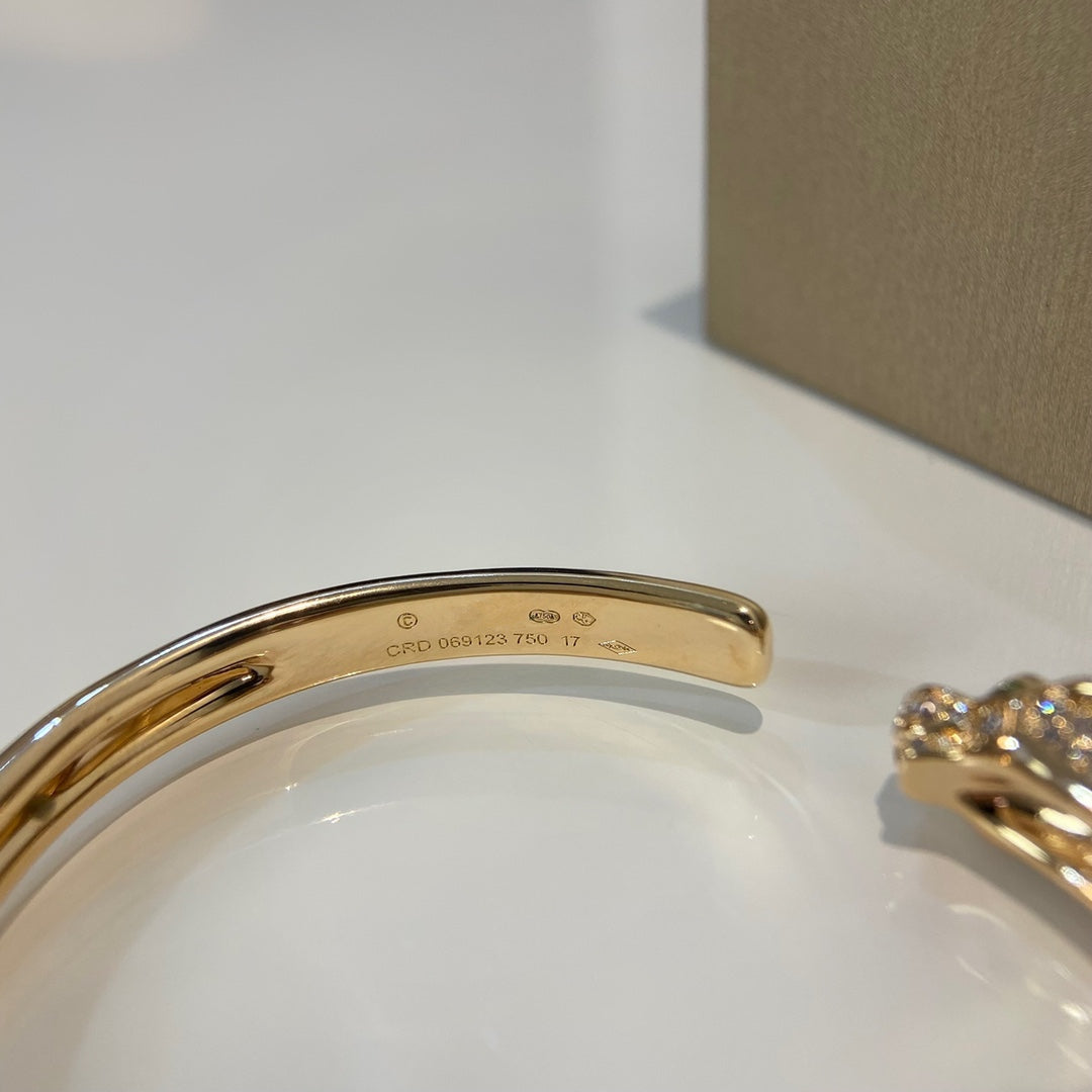 [Aurora]PANTHERE GOLD DIAMOND OPEN BRACELET