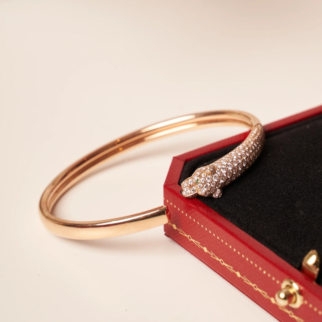 [AURORA] PANTHERE ROSÉGOLD DIAMANT OFFENES ARMBAND
