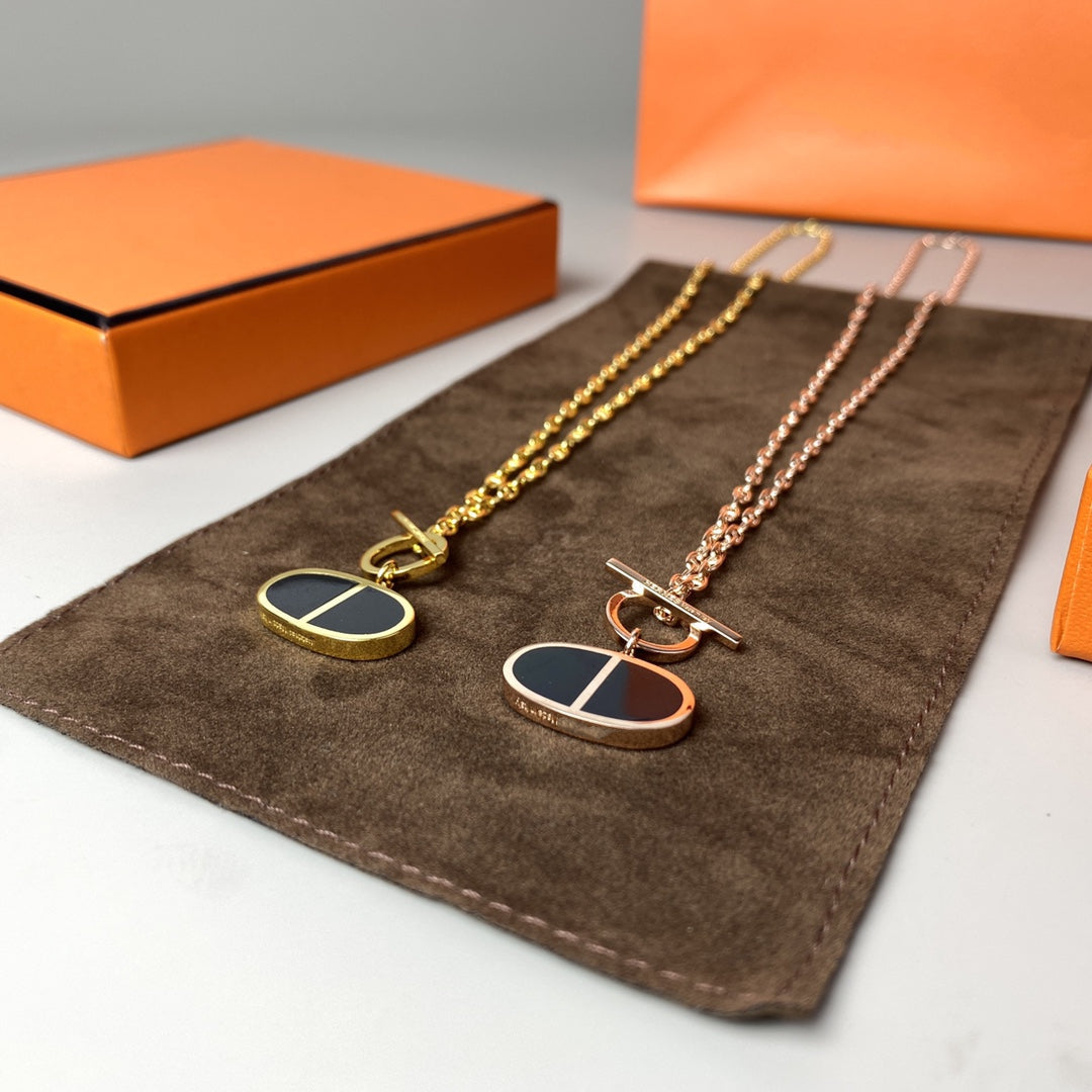 [Aurora]CHAINE VERSO BLACK CERAMIC NECKLACE