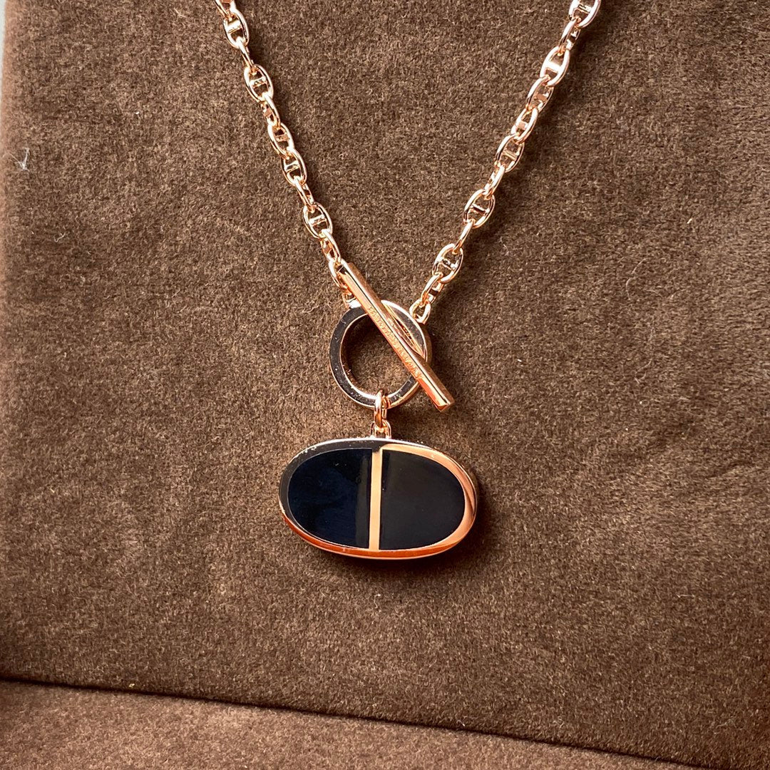 [Aurora]CHAINE VERSO BLACK CERAMIC NECKLACE