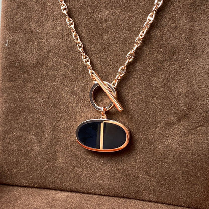 [AURORA]CHAINE VERSO BLACK CERAMIC NECKLACE