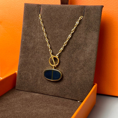 [Aurora]CHAINE VERSO BLACK CERAMIC NECKLACE