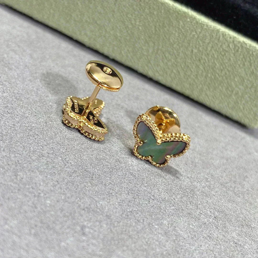 [Aurora]BUTTERFLY DARK MOP  EARRINGS