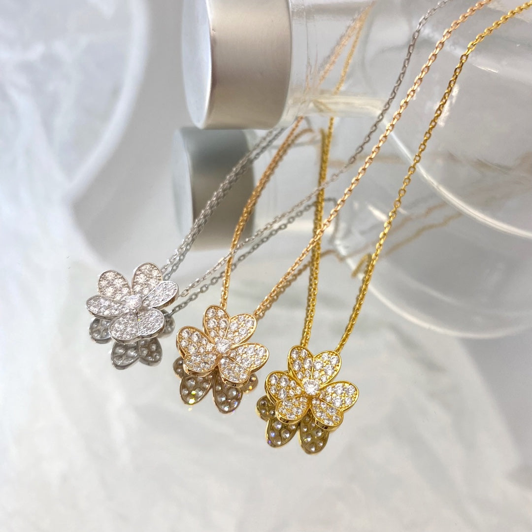 [Aurora]FLOWER DIAMOND NECKLACE
