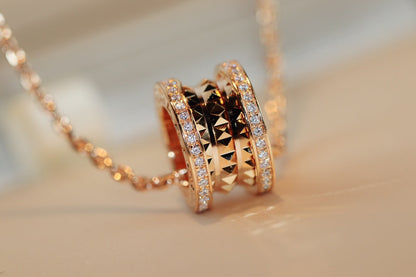 [Aurora]ZERO 1 ROCK PEDANT PINK GOLD NECKLACE