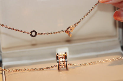 [Aurora]ZERO 1 ROCK PEDANT PINK GOLD BLACK NECKLACE