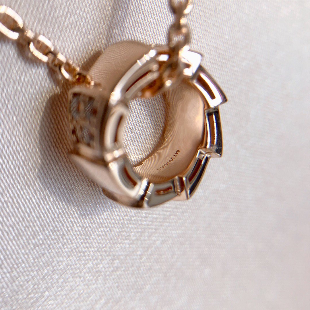 [Aurora]SERPENTI PEDANT DIAMOND PINK GOLD NECKLACE