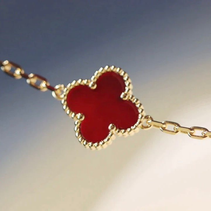 [Aurora]CLOVER 20 MOTIFS CARNELIAN NECKLACE