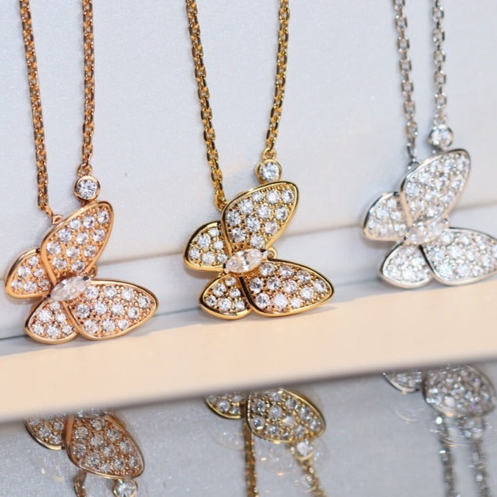 [Aurora]BUTTERFLY DIAMOND NECKLACE