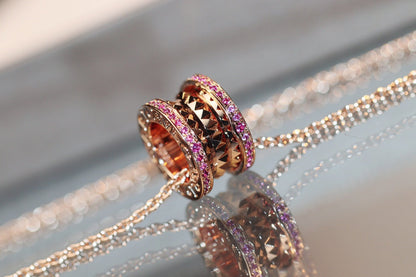 [AURORA]ZERO 1 ROCK ピンクゴールド ピンクダイヤモンドネックレス