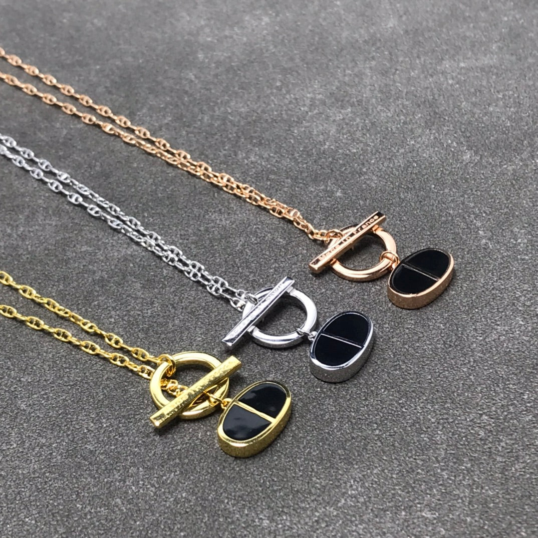 [Aurora]CHAINE VERSO BLACK CERAMIC  NECKLACE