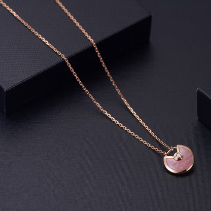 [Aurora]AMULETTE ROSE GOLD PINK MOP NECKLACE