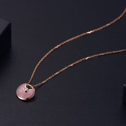 [Aurora]AMULETTE ROSE GOLD PINK MOP NECKLACE