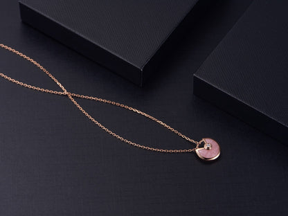 [Aurora]AMULETTE ROSE GOLD PINK MOP NECKLACE