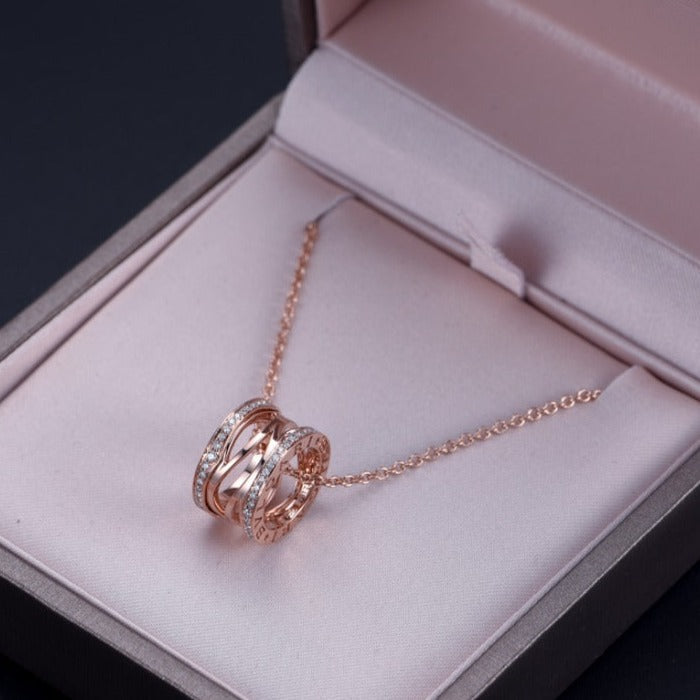 [AURORA]ZERO 1 ROTGOLD DIAMANT OFFENE HALSKETTE