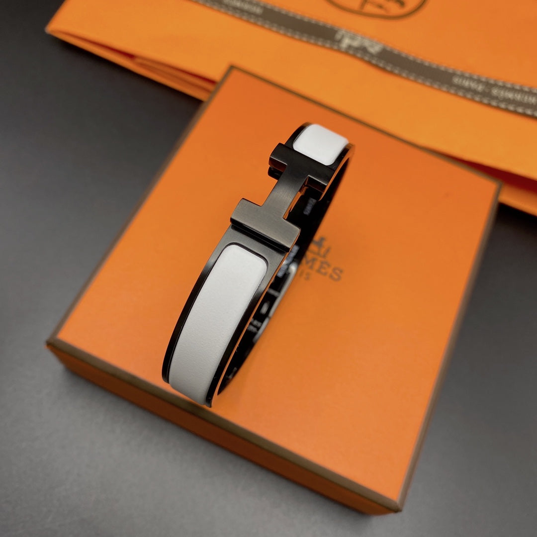 [AURORA]Hブレスレット 12mm ブラック ホワイト セラミック