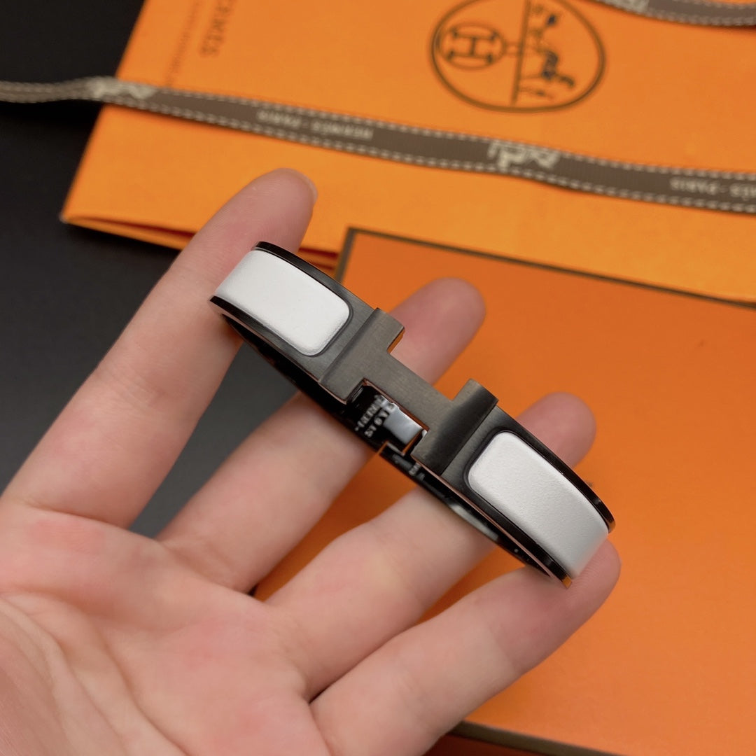 [AURORA]Hブレスレット 12mm ブラック ホワイト セラミック