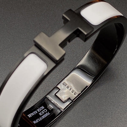 [AURORA]Hブレスレット 12mm ブラック ホワイト セラミック