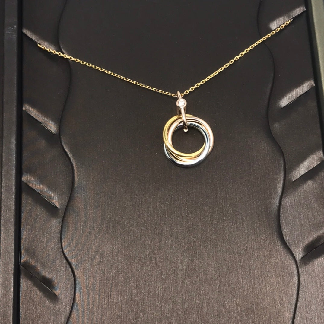 [AURORA]TRINITY  NECKLACE 1 DIAMOND