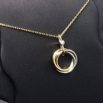 [Aurora]TRINITY SILVER GOLD PINK GOLD NECKLACE