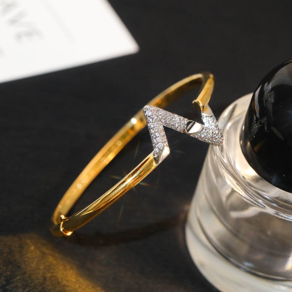 [Aurora]VOLTE UPSITE DOWN GOLD DIAMOND BRACELET