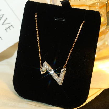 [Aurora]VOLT SILVER DIAMOND PEDANT NECKLACE
