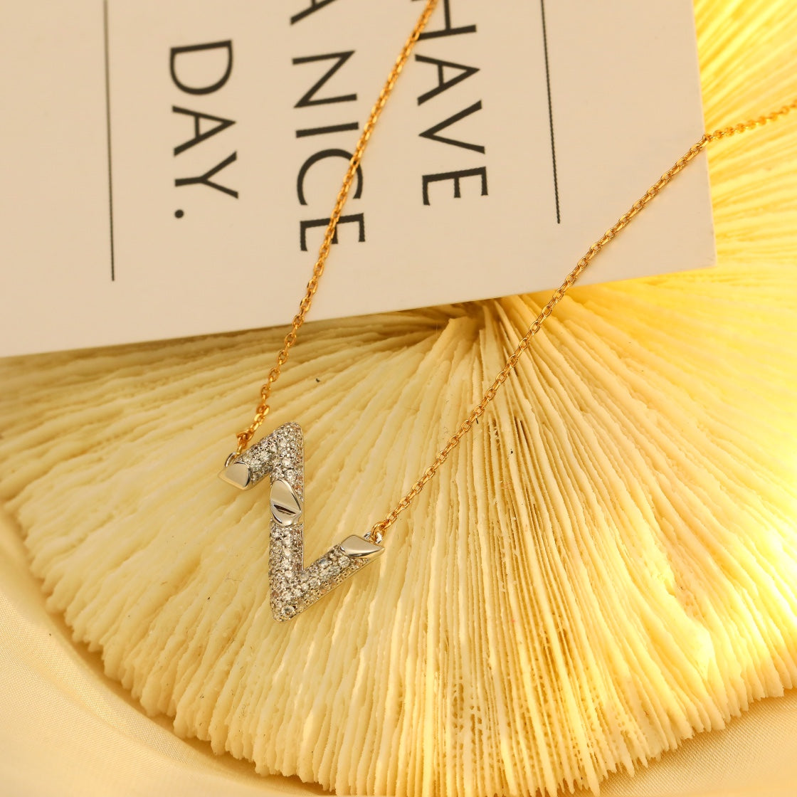 [Aurora]VOLT SILVER DIAMOND PEDANT NECKLACE