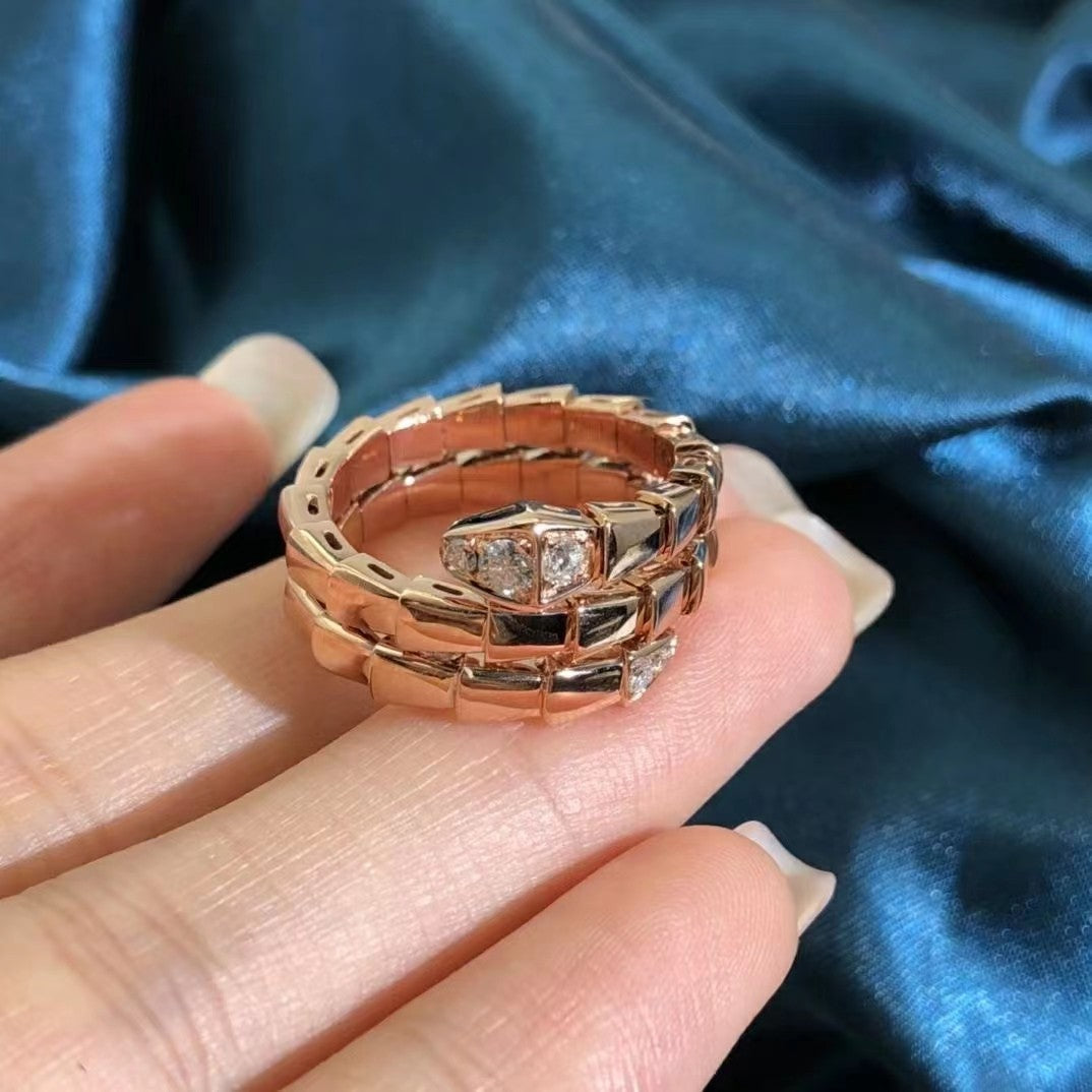 [Aurora]SERPENTS DOUBLE ROW DIAMOND RING