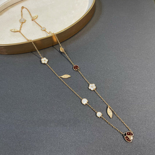 [Aurora]LUCKY SPRING 15 MOTIFS GOLD NECKLACE