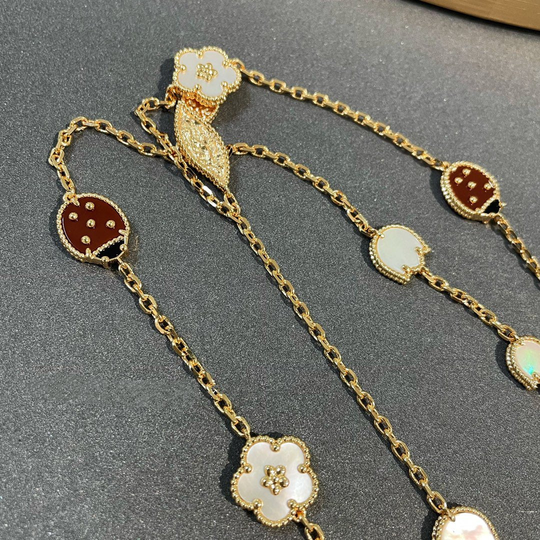 [Aurora]LUCKY SPRING 15 MOTIFS GOLD NECKLACE