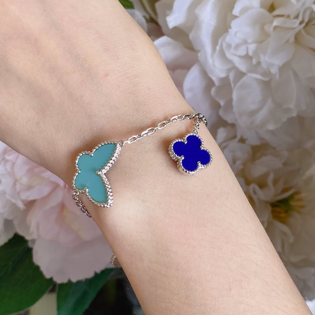 [Aurora]LUCKY SPRING SILVER BRACELET 4 MOTIF