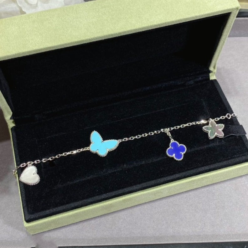 [Aurora]LUCKY SPRING SILVER BRACELET 4 MOTIF