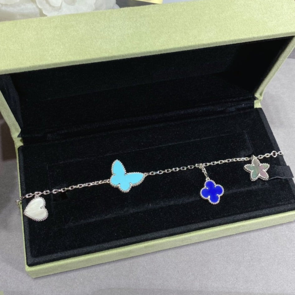 [Aurora]LUCKY SPRING SILVER BRACELET 4 MOTIF