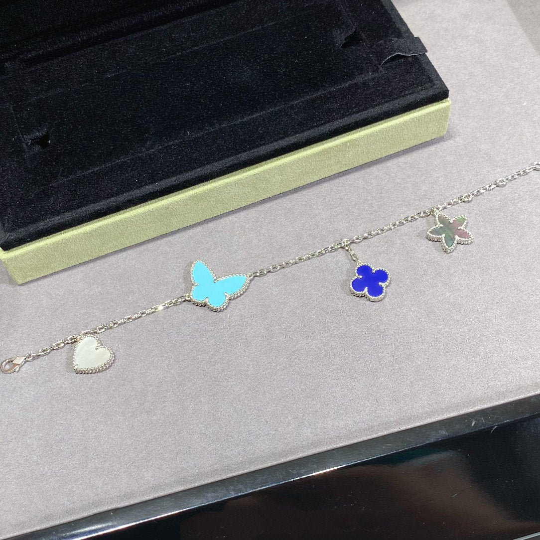 [Aurora]LUCKY SPRING SILVER BRACELET 4 MOTIF